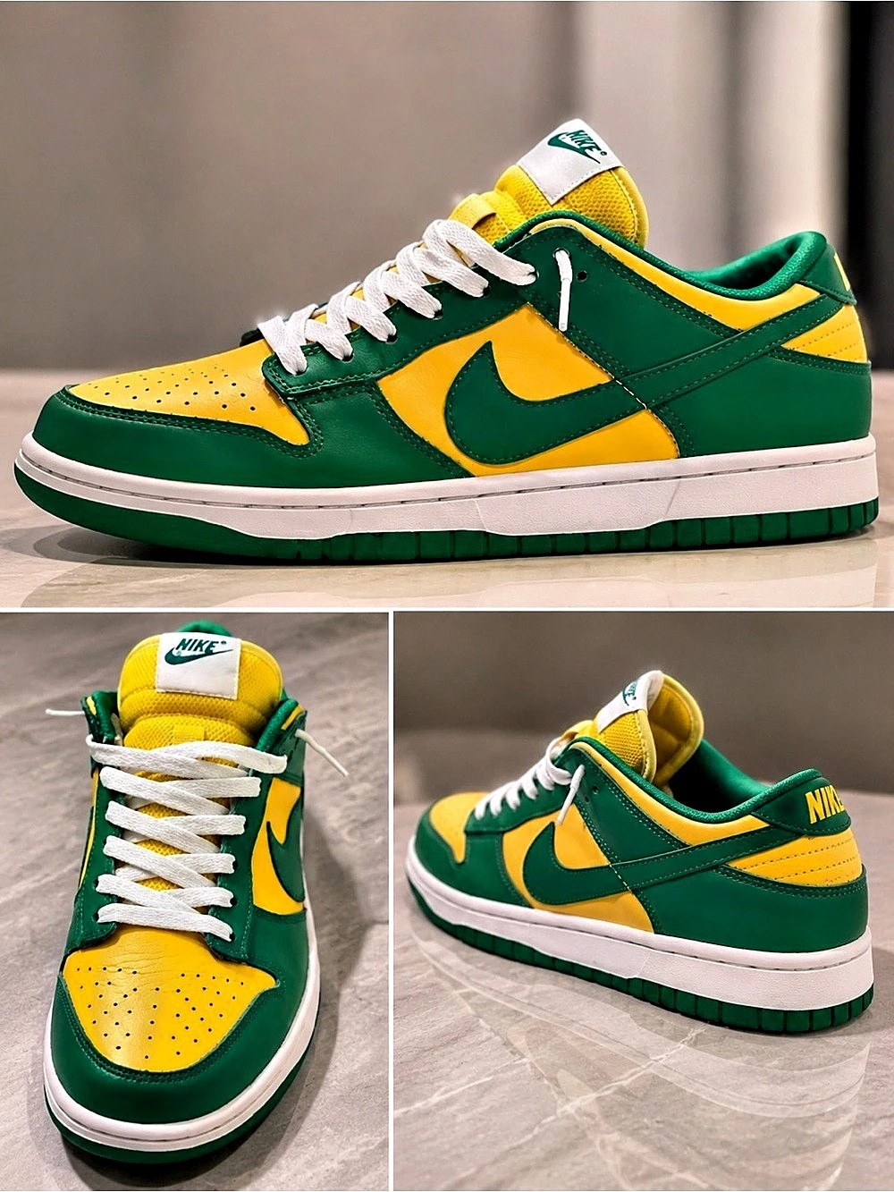 Nike Dunk Low Color Block Green & Yellow Like New